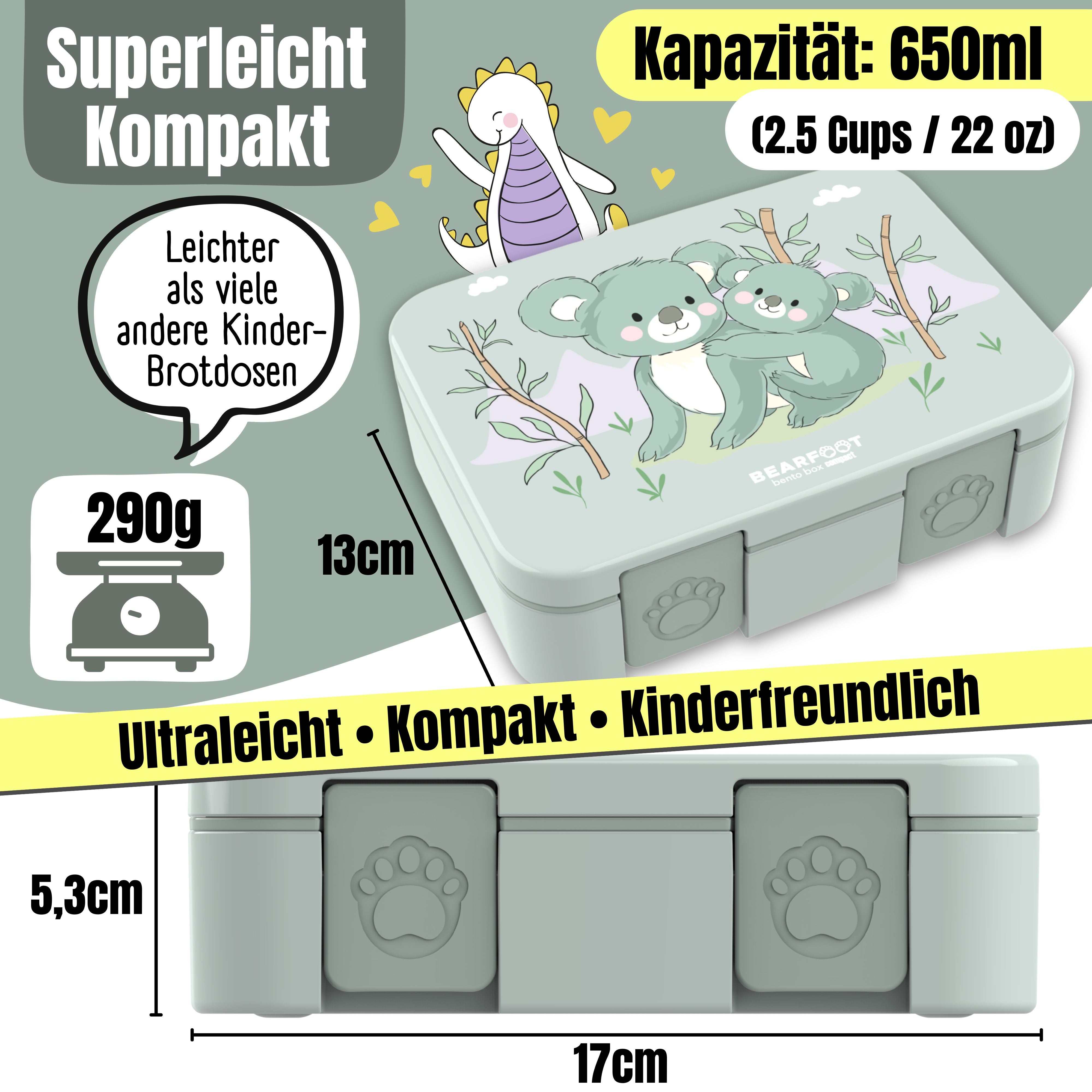 bearfoot-bento-box-compact-brotdose-650ml-koala-salbei image 4