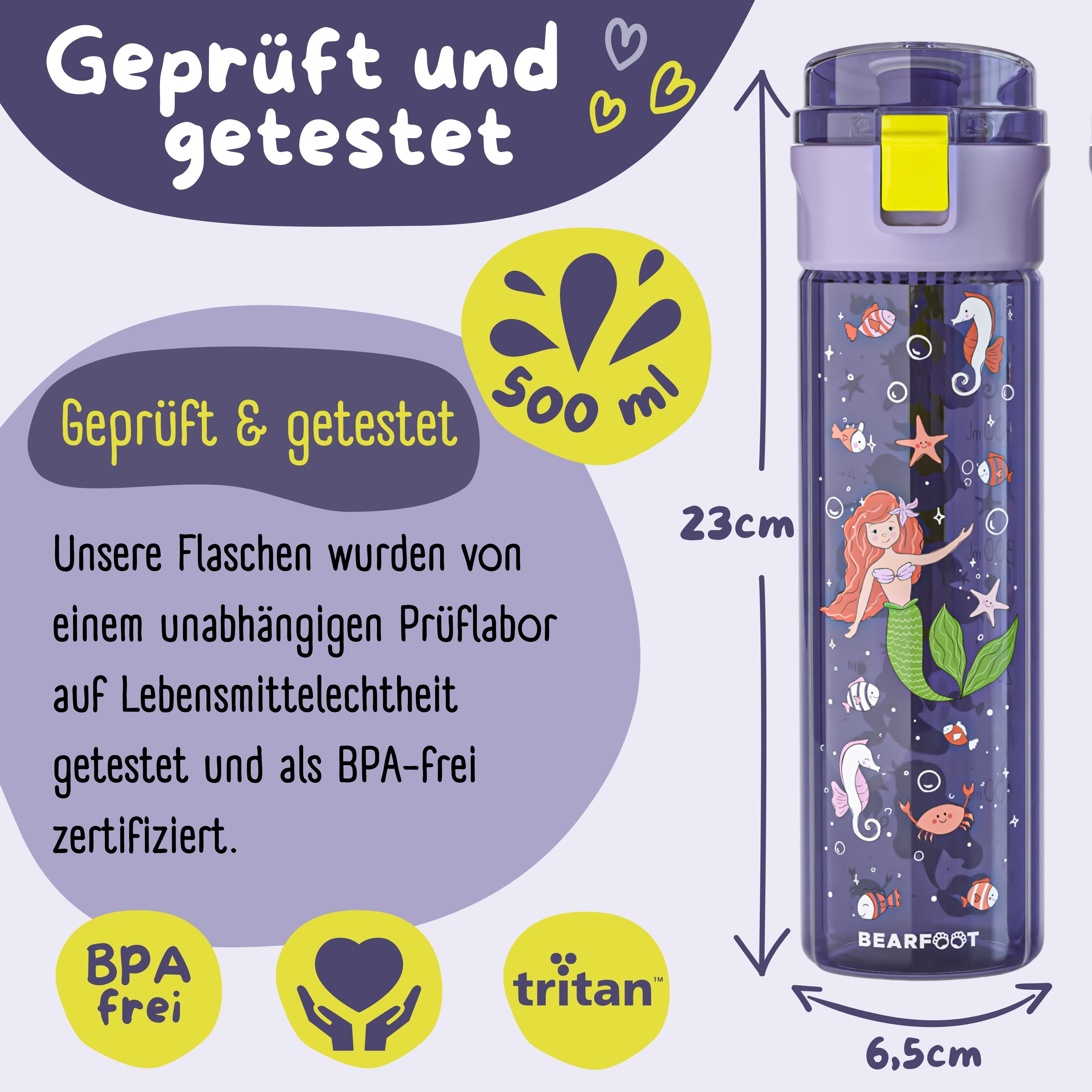 bearfoot-trinkflaschen-kindertrinkflasche-meerjungfrau-500-ml image 5