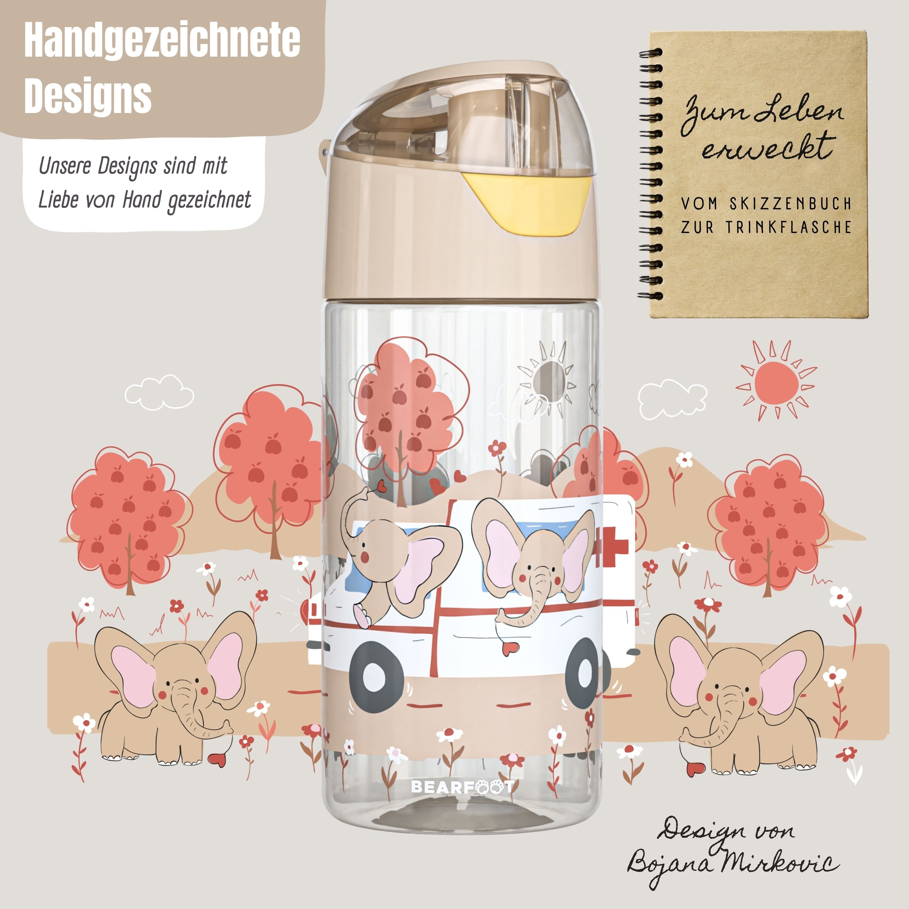 bearfoot-trinkflaschen-kinder-trinkflasche-elefant-450-ml-bpa-frei image 2