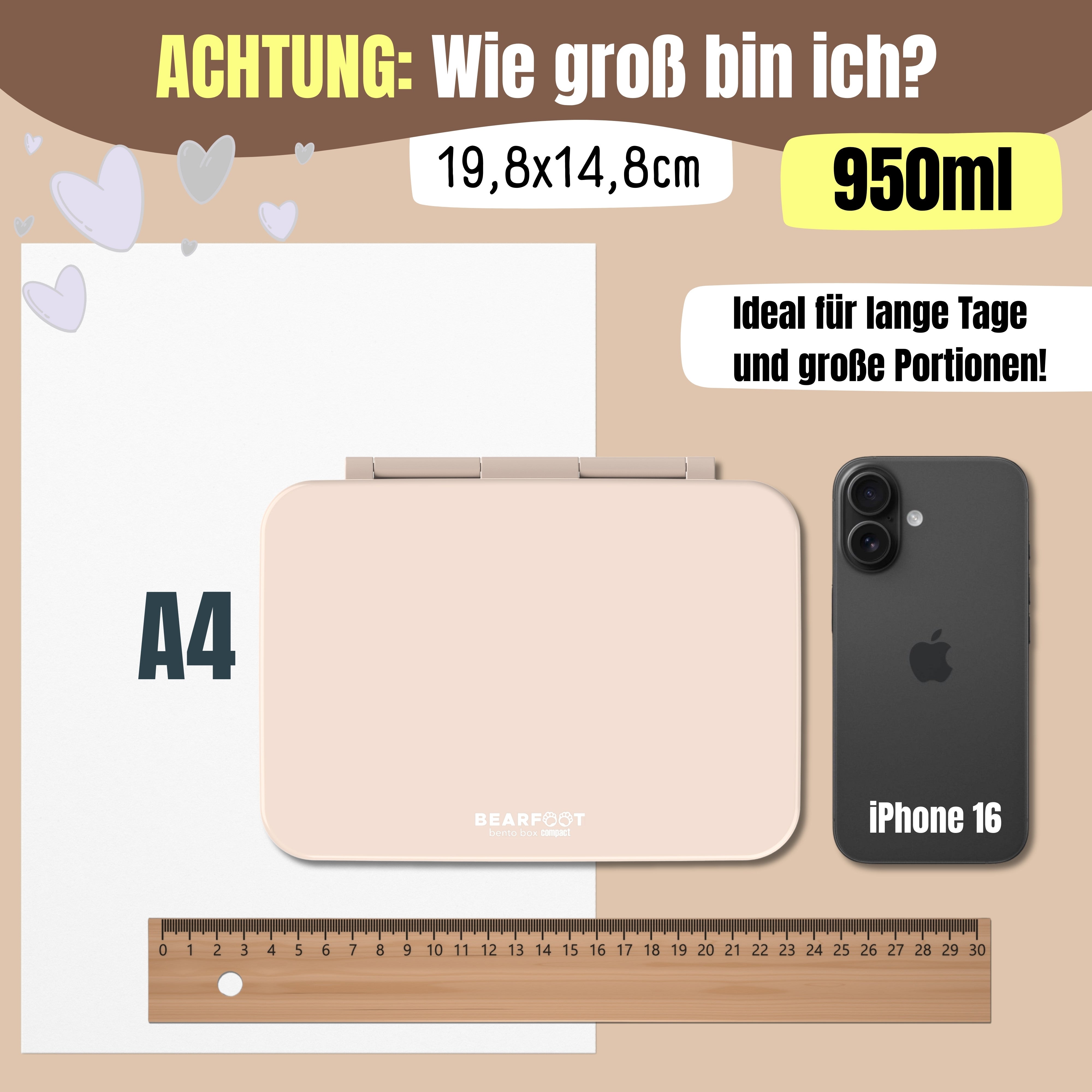 bearfoot-brotdosen-bento-box-compact-braun-950-ml-auslaufsicher image 6