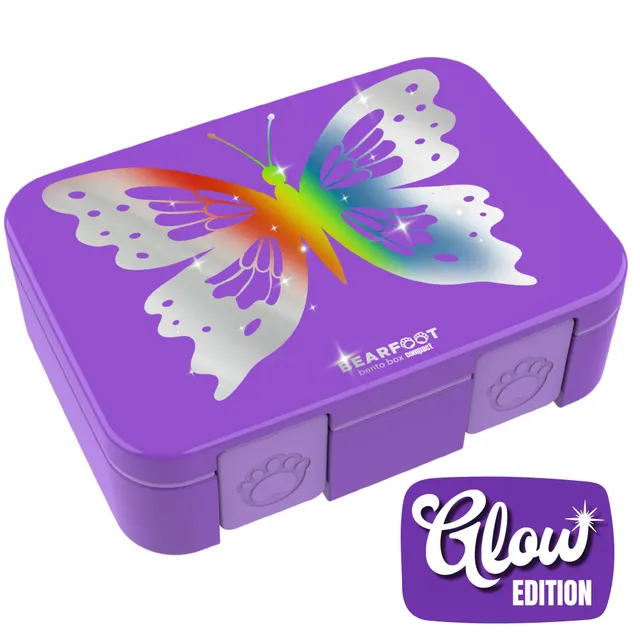 bearfoot-brotdose-mit-f-chern-schmetterling-glow-650-ml-auslaufsicher image 1