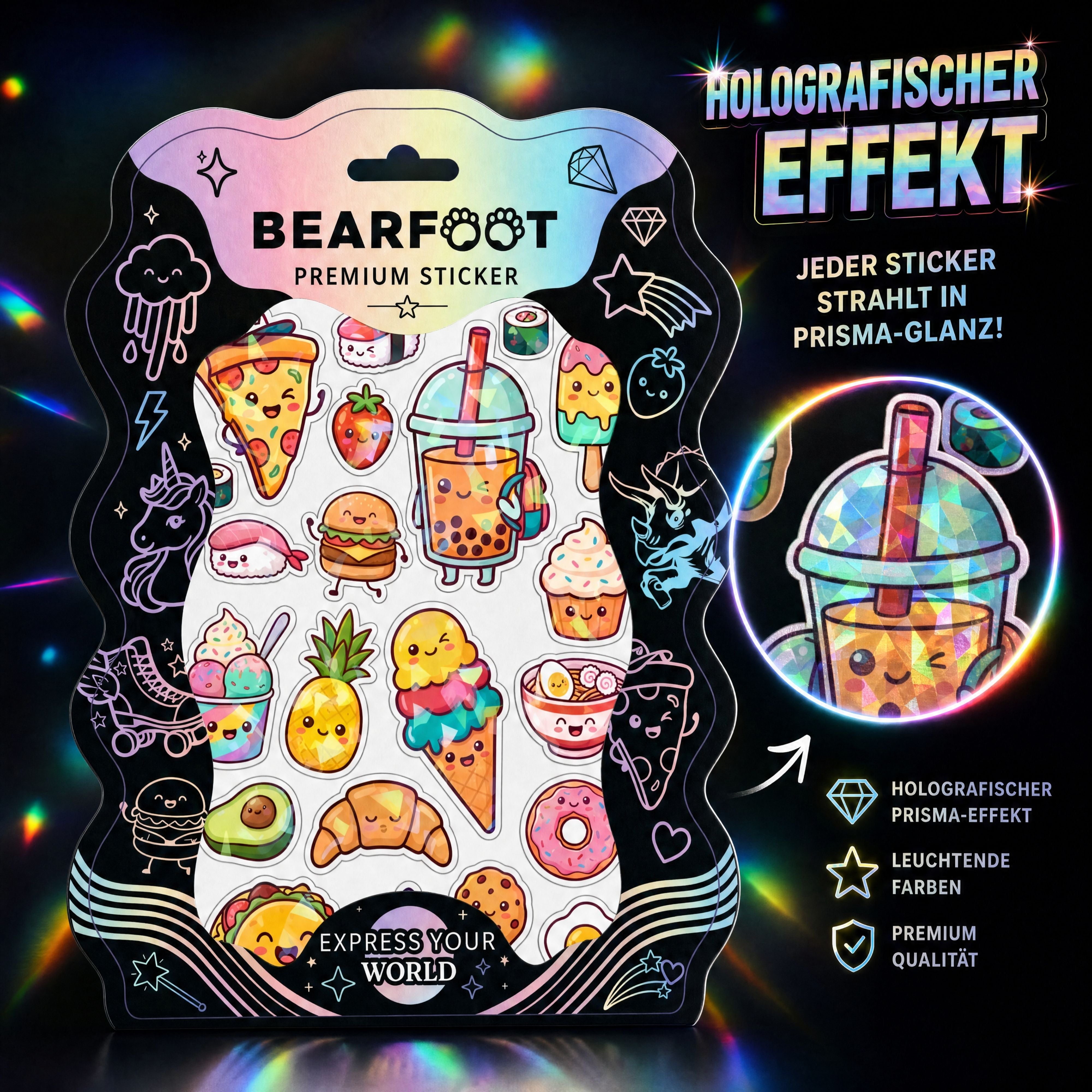 bearfoot-accessoires-premium-sticker-holografisch-din-a5-food image 2
