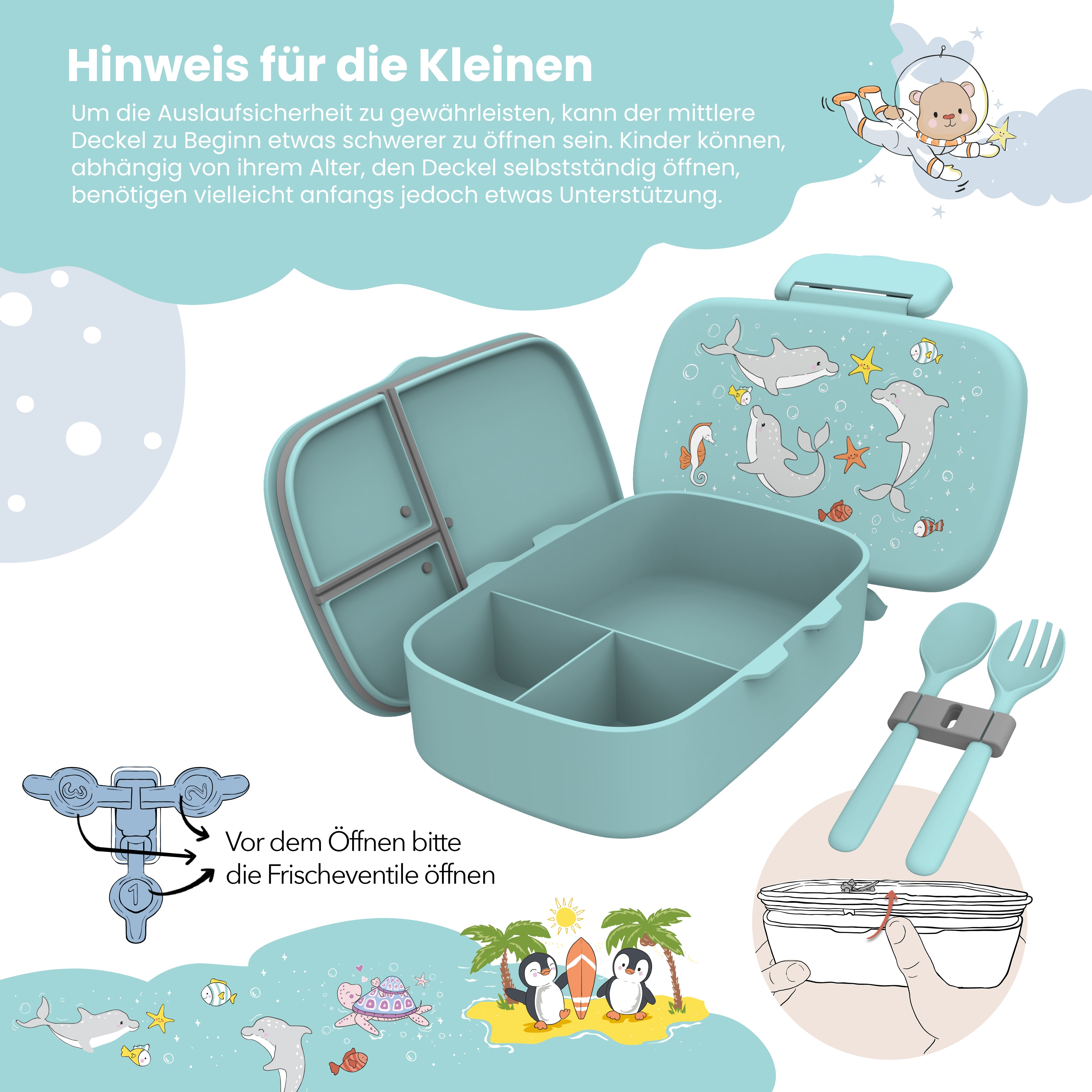 bearfoot-brotdosen-delfin-brotdose-t-rkis-mit-f-chern-bento image 4