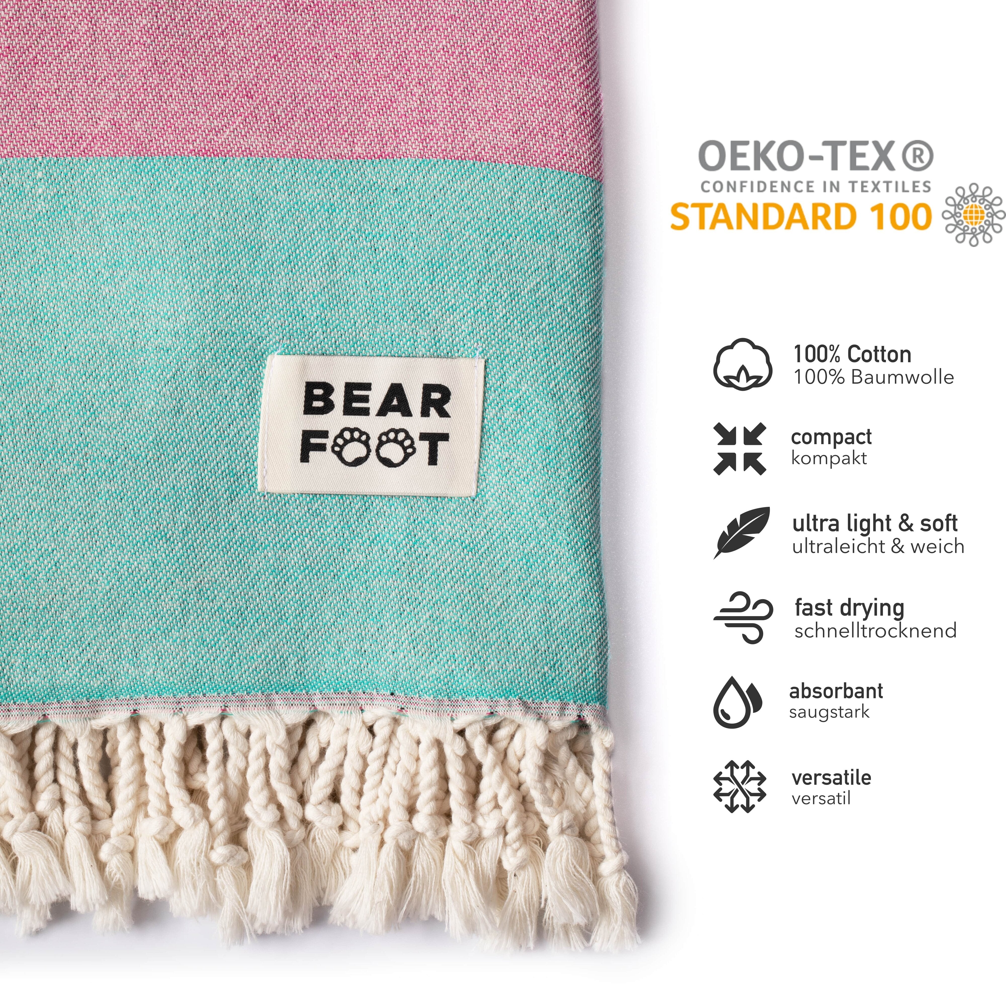bearfoot-strandt-cher-watermelon-red-handtuch-baumwolle image 2