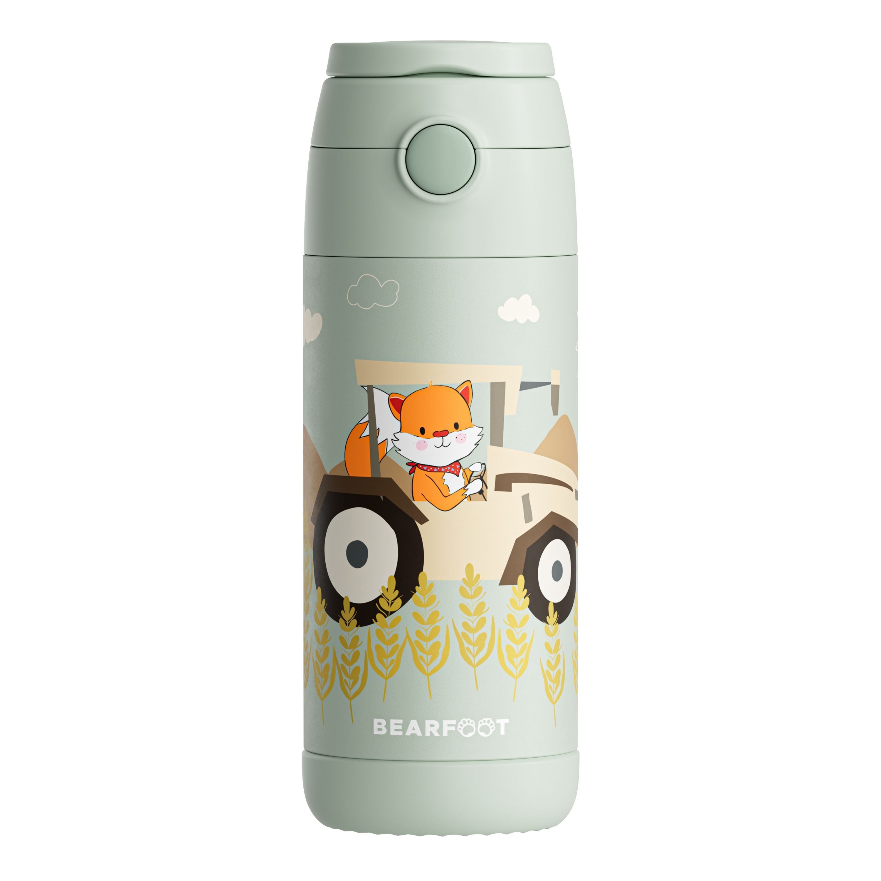bearfoot-isolierflaschen-trinkflasche-traktor-gr-n-350-ml-12h-kalt image 3